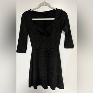 Sparkly black (or dark slate) mini dress, size S